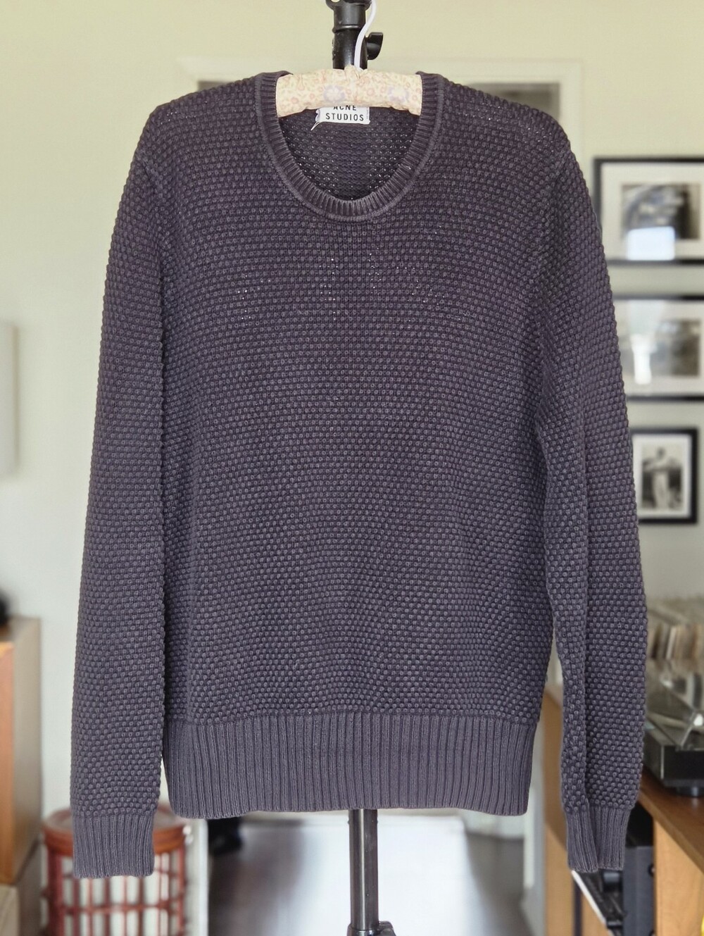 Acne Studios Cusco Bubble Crewneck Sweater Charcoal